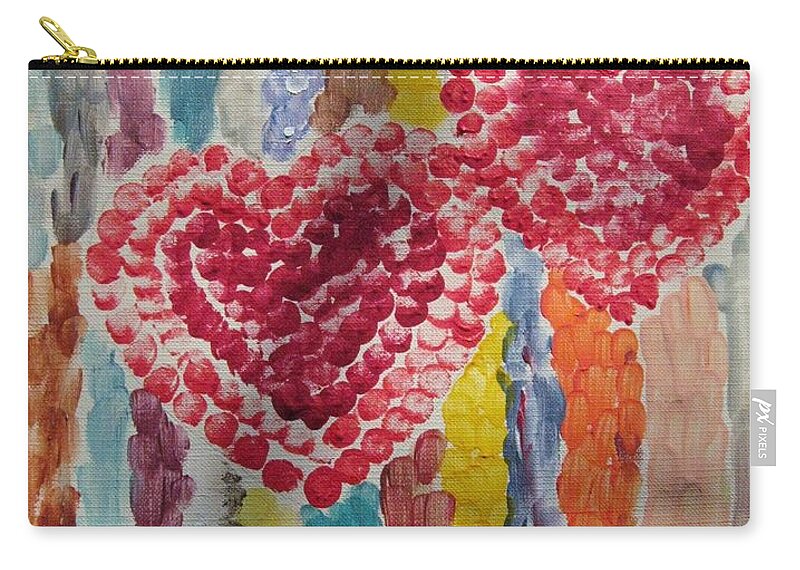Happy Hearts Zip Pouch featuring the painting Bliss by Sonali Gangane