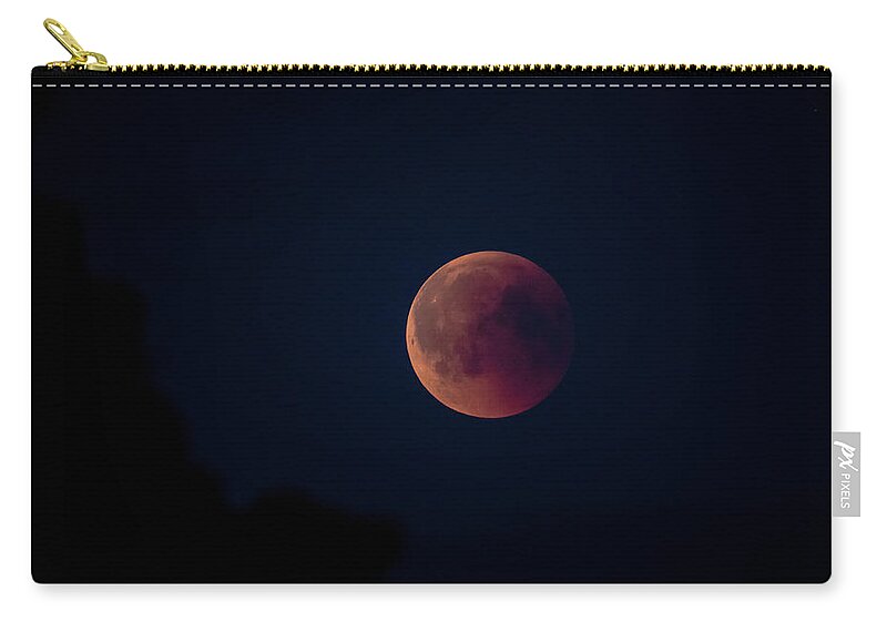 Blood Moon Zip Pouch featuring the photograph Blood Moon by Torbjorn Swenelius