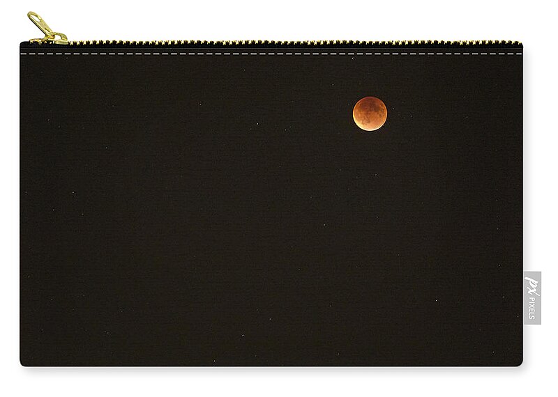 Bloodmoon Zip Pouch featuring the photograph Bloodmoon - Sept 27 - Madison - Wisconsin by Steven Ralser