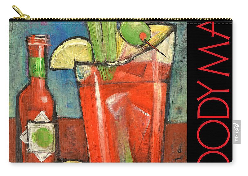 Beverage Zip Pouch featuring the painting Bloody Mary Poster by Tim Nyberg