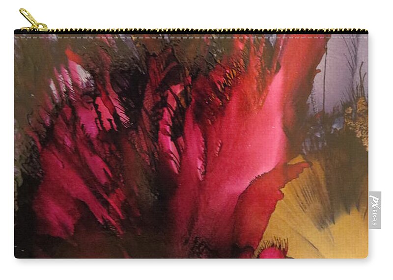 Abstract Zip Pouch featuring the painting Bloomin Time by Soraya Silvestri