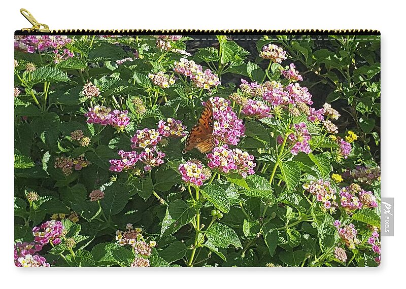 Plants Zip Pouch featuring the photograph Blossoms and Wings #2 by Rachel Hannah