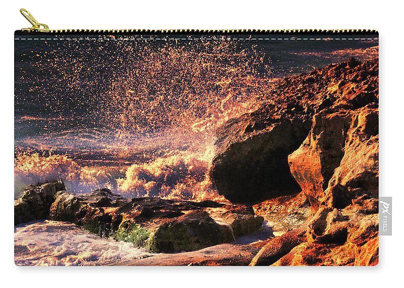 Beach Zip Pouch featuring the photograph Blowing Rock by Bill Howard