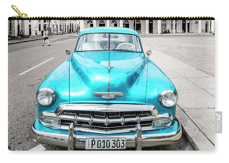 1952 Chevy Zip Pouch featuring the photograph Blue 52 by Lou Novick