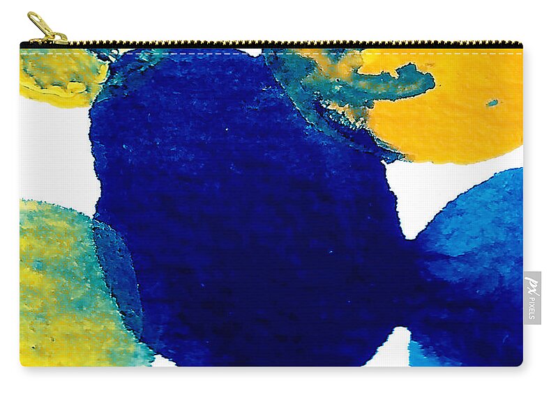 Abstract Zip Pouch featuring the painting Blue and Yellow Sea Interactions B by Amy Vangsgard