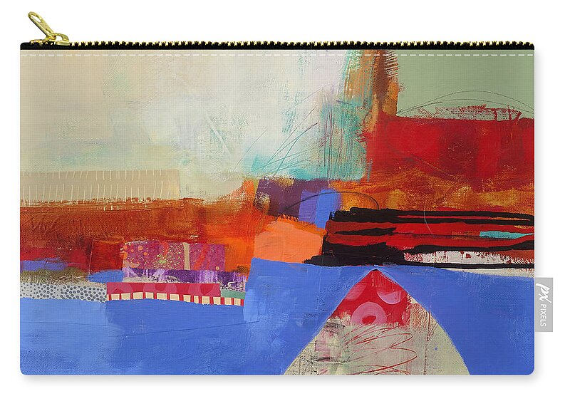 Abstract Art Zip Pouch featuring the painting Blue Arch by Jane Davies