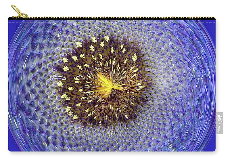 Blue Zip Pouch featuring the digital art Blue Bowl by Jerry Griffin