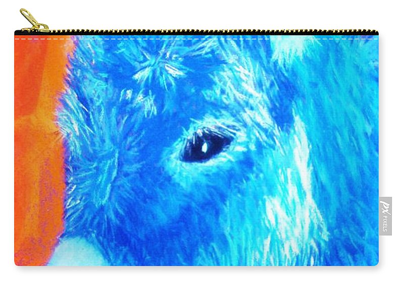 Burro Zip Pouch featuring the painting Blue Burro by Melinda Etzold
