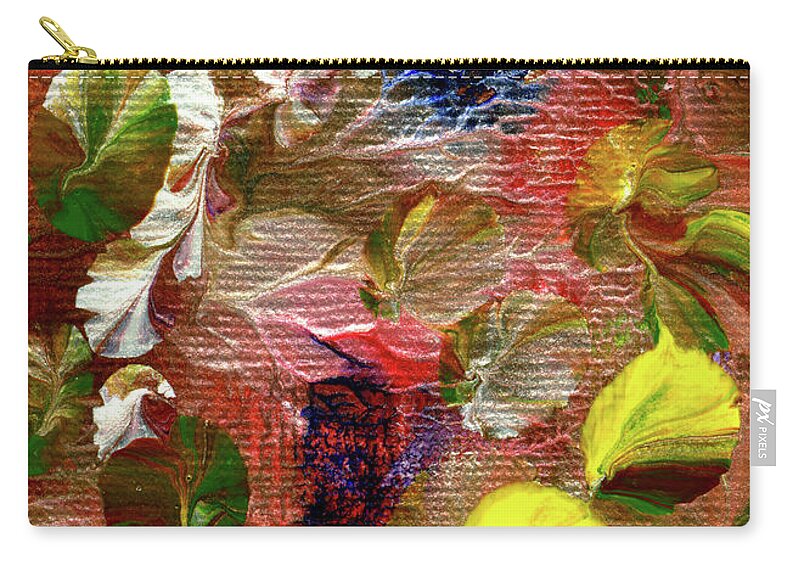 Blue Zip Pouch featuring the painting Blue Butterfly Jungle by Nan Bilden