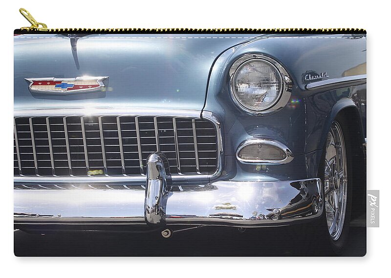 Blue Zip Pouch featuring the photograph Blue Chevrolet by Jeff Floyd CA