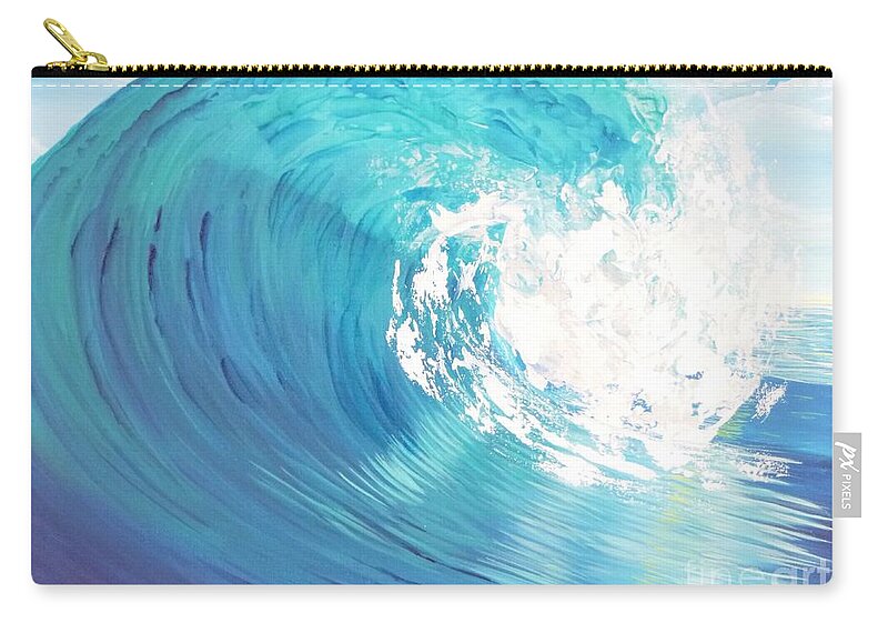 Ocean Carry-all Pouch featuring the painting Blue Curl by Jenn C Lindquist