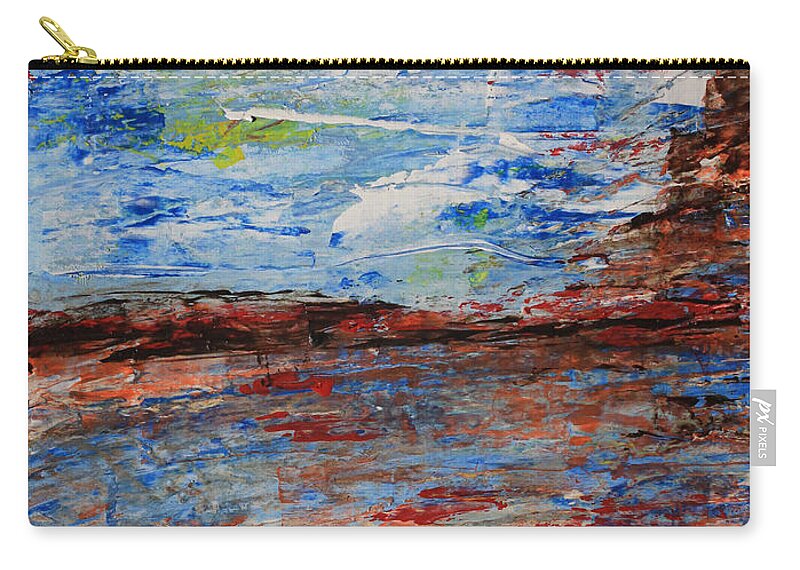 Desert Carry-all Pouch featuring the painting Blue Desert by April Burton