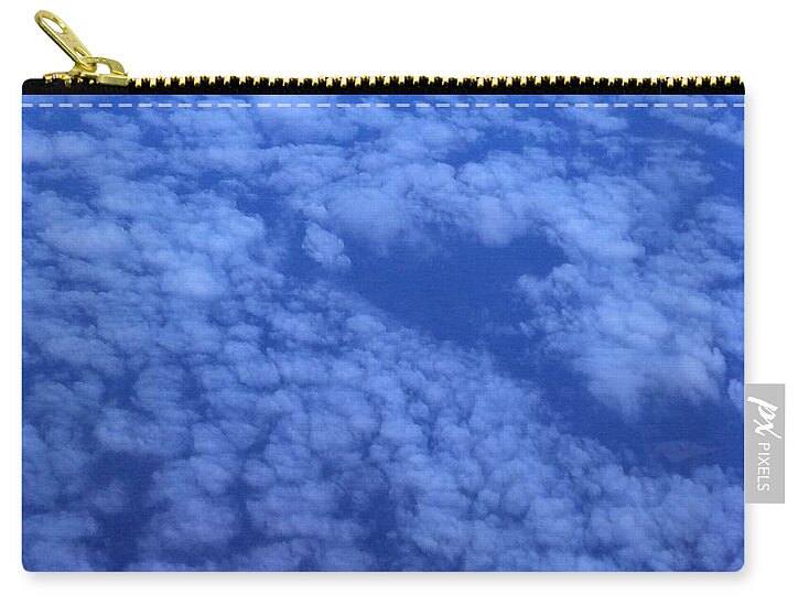 Clouds Sky Blue Flight Airplane Air Zip Pouch featuring the photograph Blue by Erika Jean Chamberlin