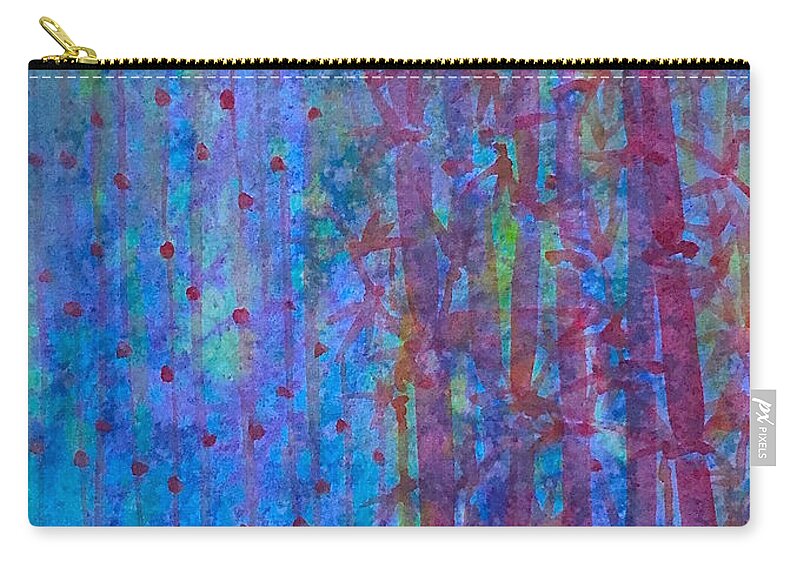 Nature Zip Pouch featuring the painting Blue evening by Wonju Hulse
