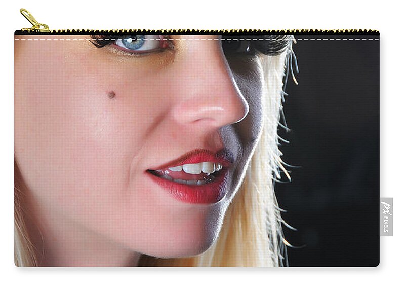 Glamour Photographs Zip Pouch featuring the photograph Blue eyes by Robert WK Clark