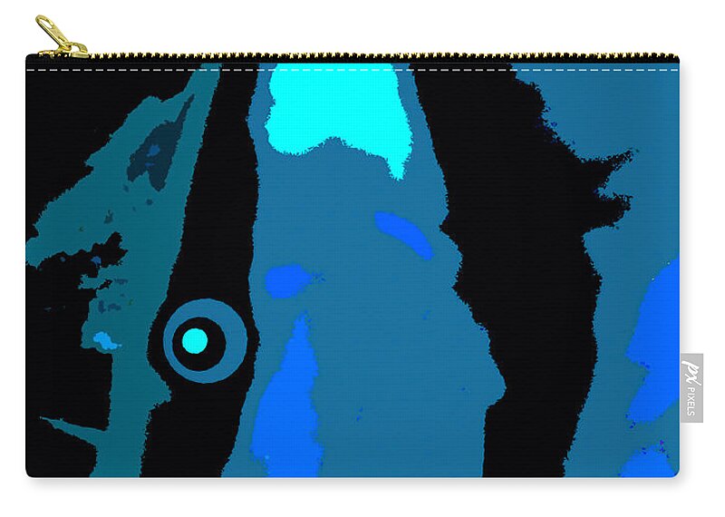 Blue Fish Zip Pouch featuring the painting Blue Fish spca by David Lee Thompson