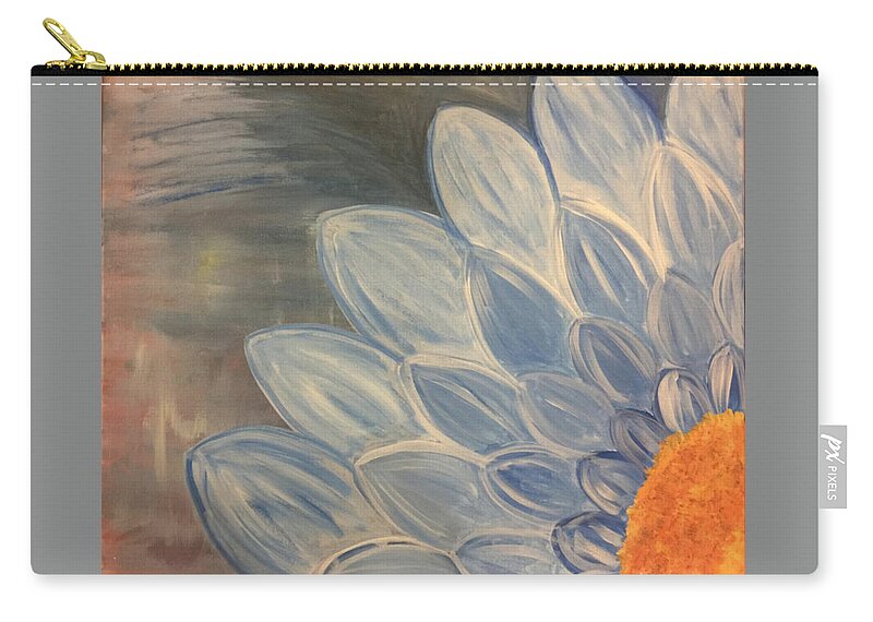 Flower Zip Pouch featuring the painting Blue floral by Darrell Foster