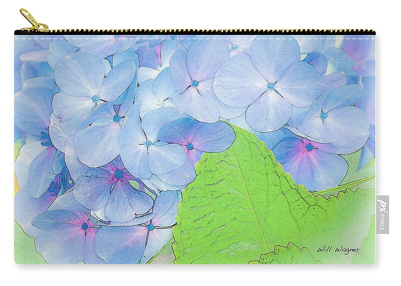 Flower Zip Pouch featuring the photograph Blue Flowers by Will Wagner