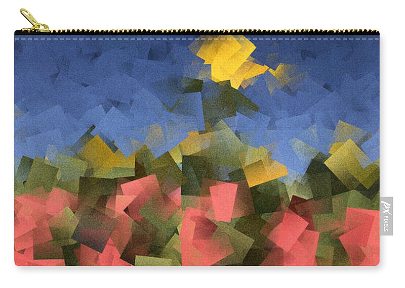 Abstract Zip Pouch featuring the digital art Sunflower Fields Abstract Squares Part 2 by Jason Freedman
