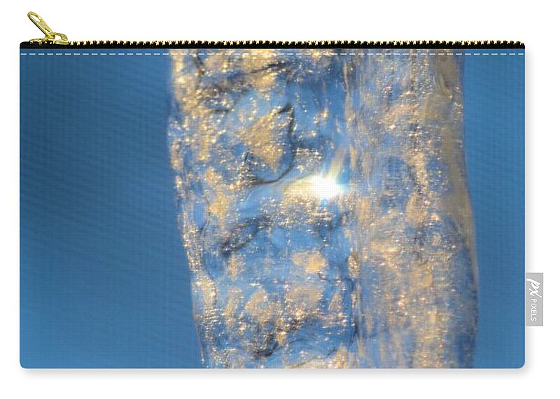 Sunrise Zip Pouch featuring the photograph Blue Ice 5 by Bonfire Photography