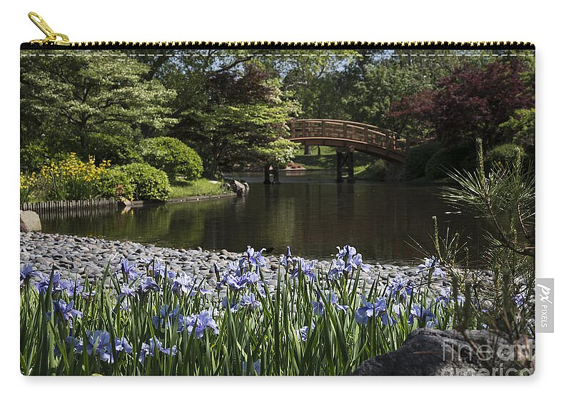 Garden Zip Pouch featuring the photograph Blue Iris by Andrea Silies