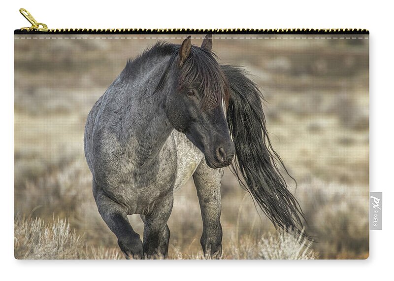 Mustang Carry-all Pouch featuring the photograph Blue by John T Humphrey