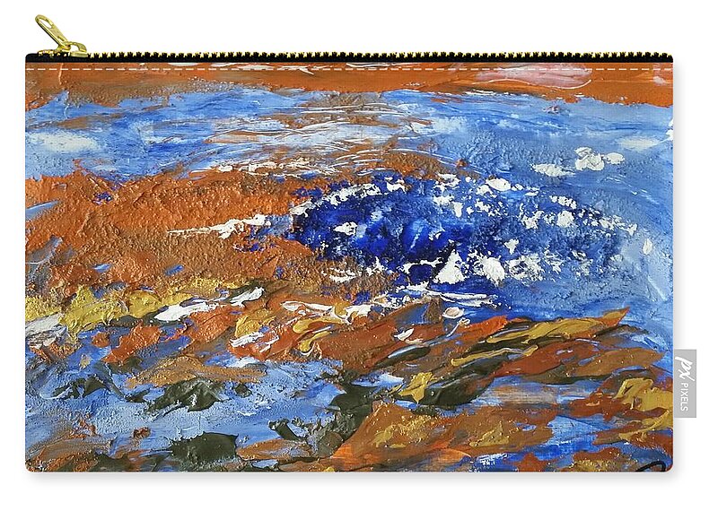 : Process Zip Pouch featuring the painting blue landscape V by Bachmors Artist