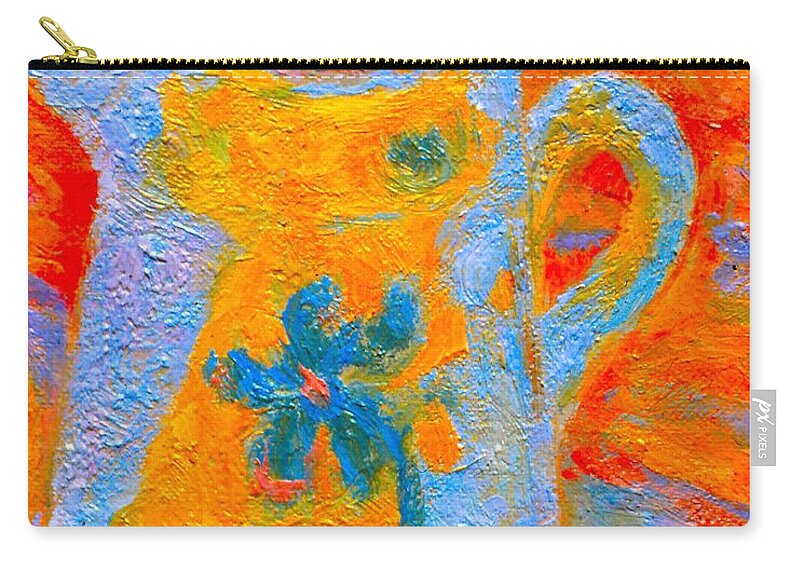 Vase Zip Pouch featuring the painting Blue Life by Kendall Kessler