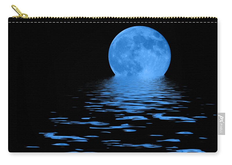 Blue Moon Zip Pouch featuring the photograph Blue Moon by Shane Bechler