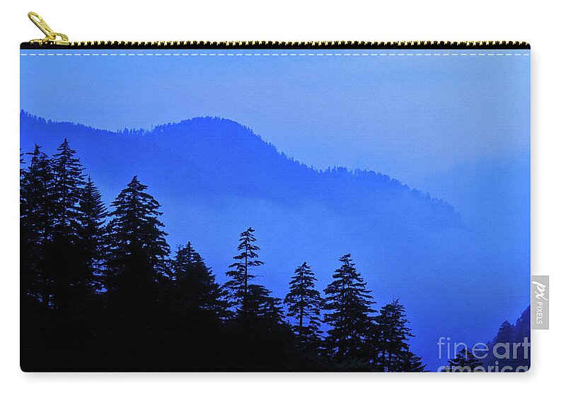 Fog Zip Pouch featuring the photograph Blue Morning - FS000064 by Daniel Dempster