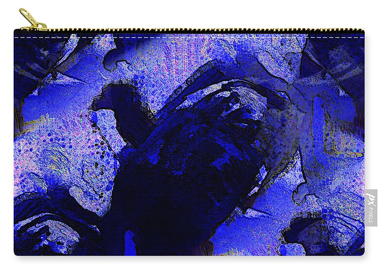 Natalie Holland Art Zip Pouch featuring the mixed media Blue Ocean by Natalie Holland