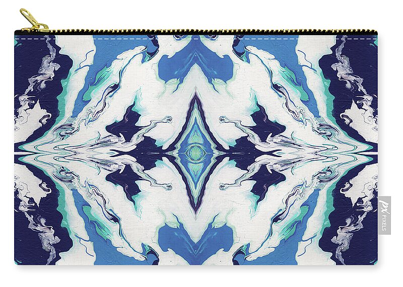 Fluid Zip Pouch featuring the painting Blue Rhapsody Double- Art by Linda Woods by Linda Woods