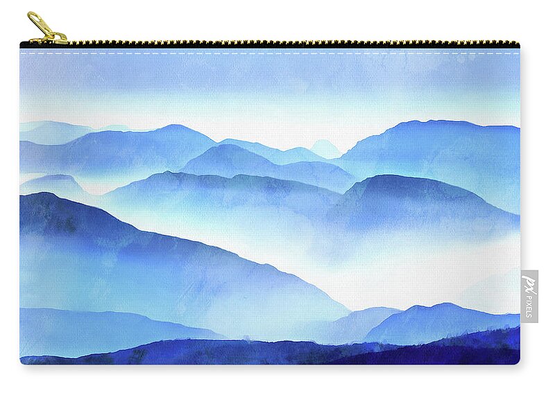 Painting Zip Pouch featuring the photograph Blue Ridge Mountains by Edward Fielding