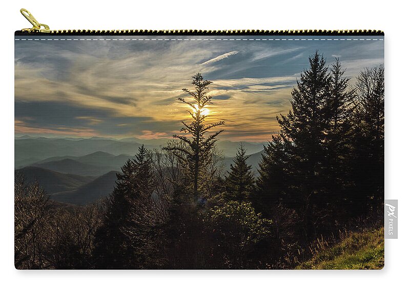 Blue Ridge Mountains Zip Pouch featuring the photograph Blue Ridge Mountains Sunset by Jaime Mercado
