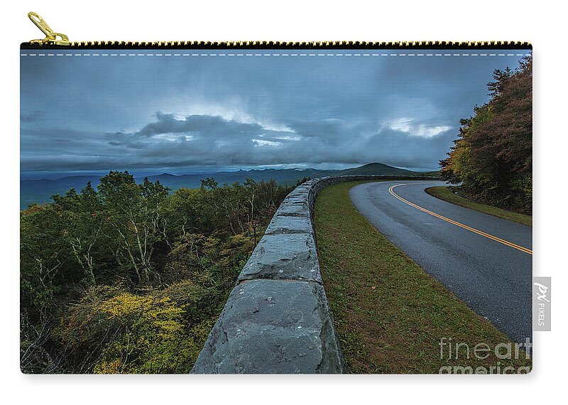 Blue Ridge Parkway Zip Pouch featuring the photograph Blue Ridge Parkway Twisty by Robert Loe
