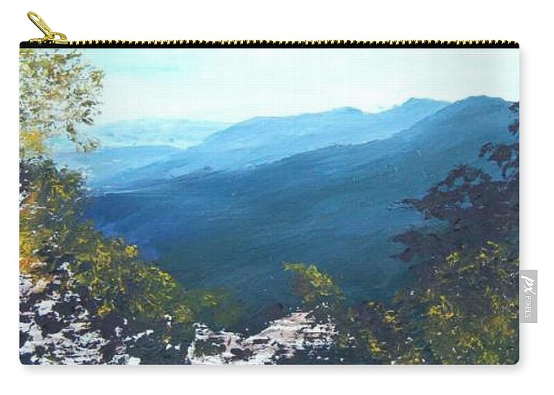 Landscape Zip Pouch featuring the painting Blue Ridge by Tami Booher