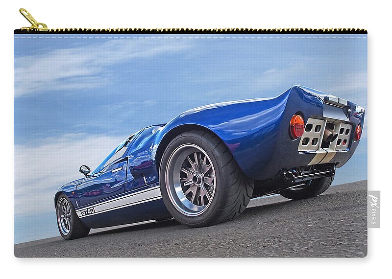 Ford Gt40 Zip Pouch featuring the photograph Blue Sky Day - Ford GT 40 by Gill Billington