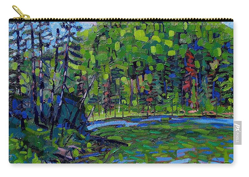 Jolly Zip Pouch featuring the painting Blue Sky Greens by Phil Chadwick