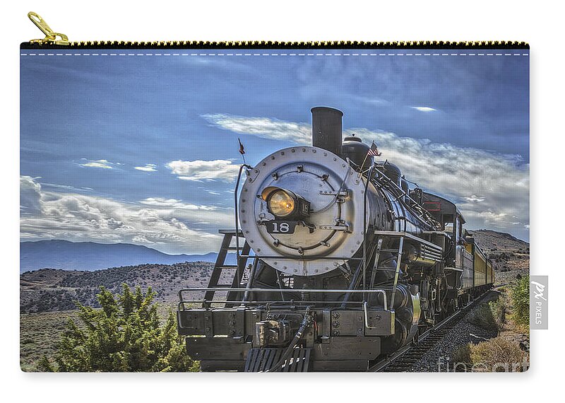 Blue Sky Nevada. Zip Pouch featuring the photograph Blue Sky Nevada. by Mitch Shindelbower