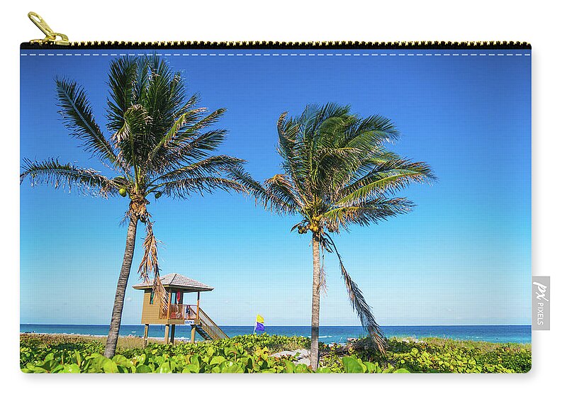 Florida Zip Pouch featuring the photograph Blue Sky Palms Delray Beach Florida by Lawrence S Richardson Jr