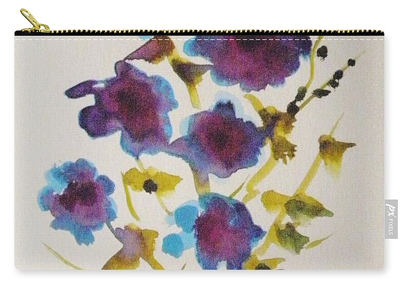 Blue Spring Zip Pouch featuring the drawing Blue Spring by John Williams