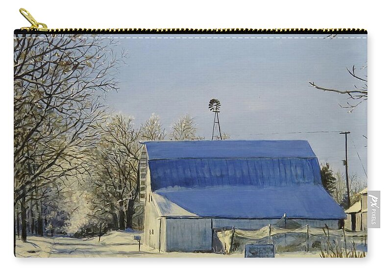 Landscape Zip Pouch featuring the painting Blue Sunday by William Brody