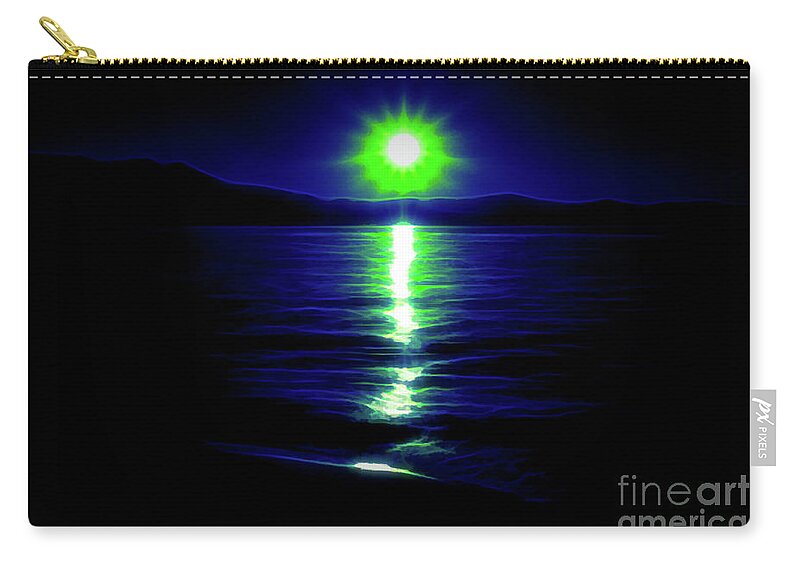 Blue Zip Pouch featuring the photograph Blue Sunset by Joe Lach