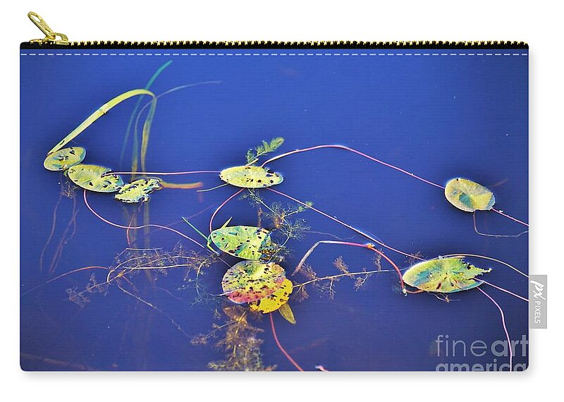 Lilly Pads Zip Pouch featuring the photograph Blue surroundings by Merle Grenz