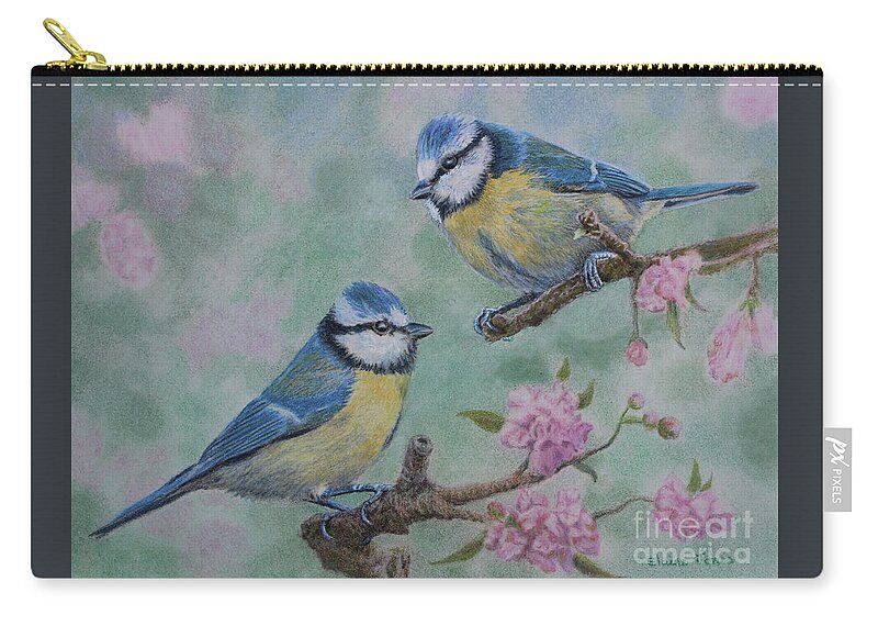 Blue Tits and Cherry Blossom Zip Pouch