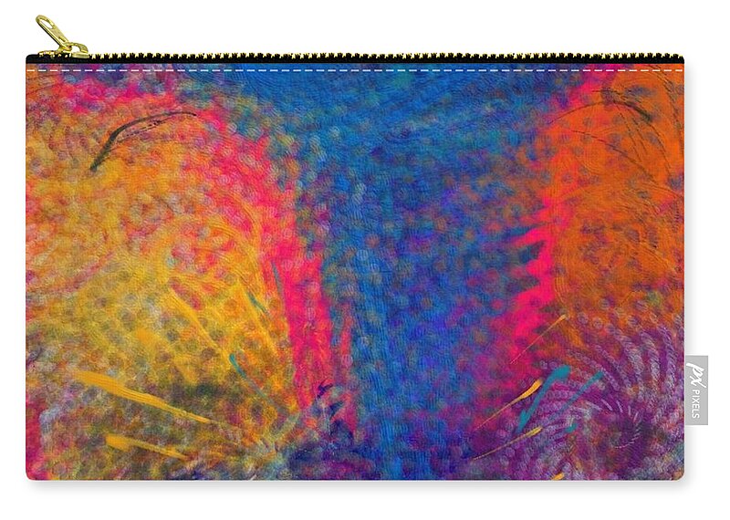 Abstract Zip Pouch featuring the painting Blue Tornado 3 by John Freeman
