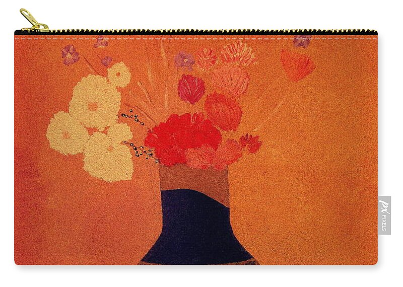 Flowers Zip Pouch featuring the painting Blue Vase by Bill OConnor