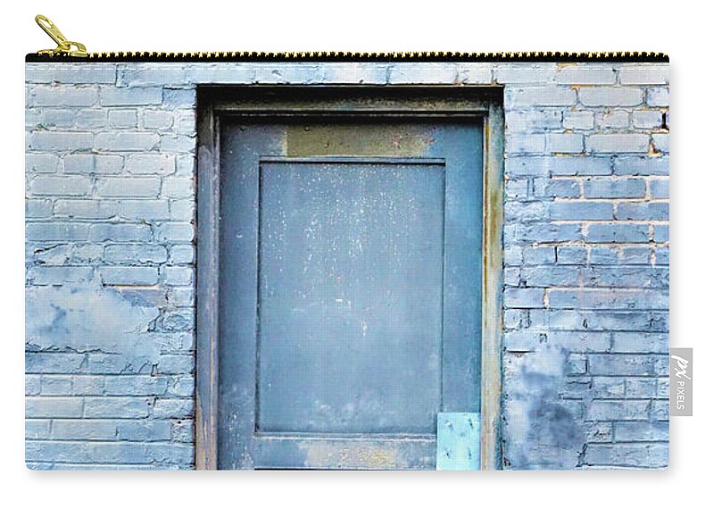 Bristol Zip Pouch featuring the photograph Blue wall blue door by Denise Beverly