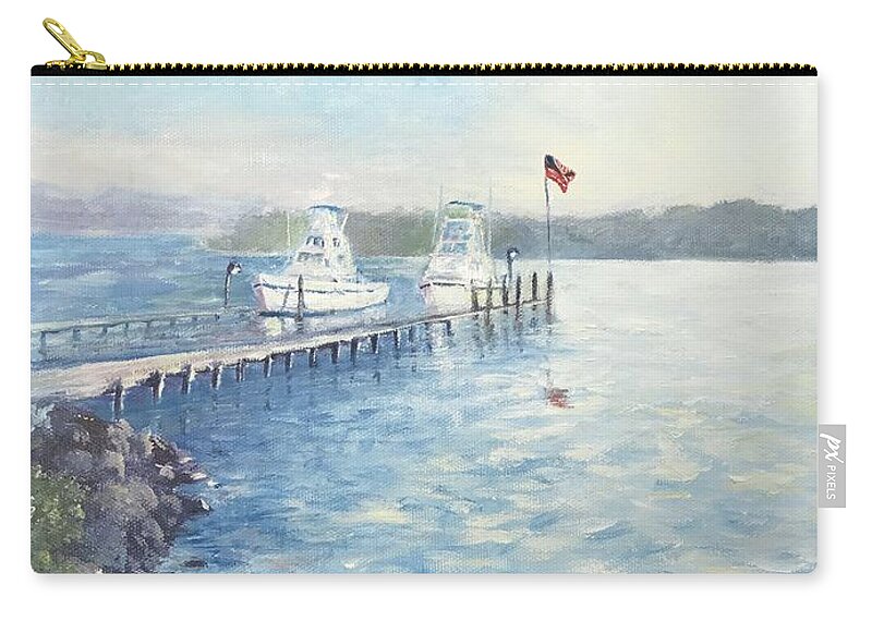 Panhandle Zip Pouch featuring the painting Blue Water Bay by ML McCormick