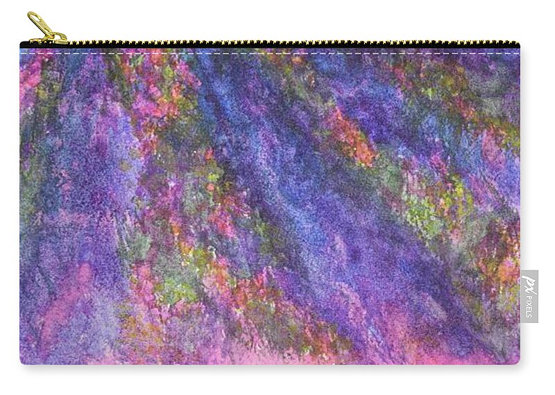 Barrieloustark Zip Pouch featuring the painting Bluebell Fusion by Barrie Stark